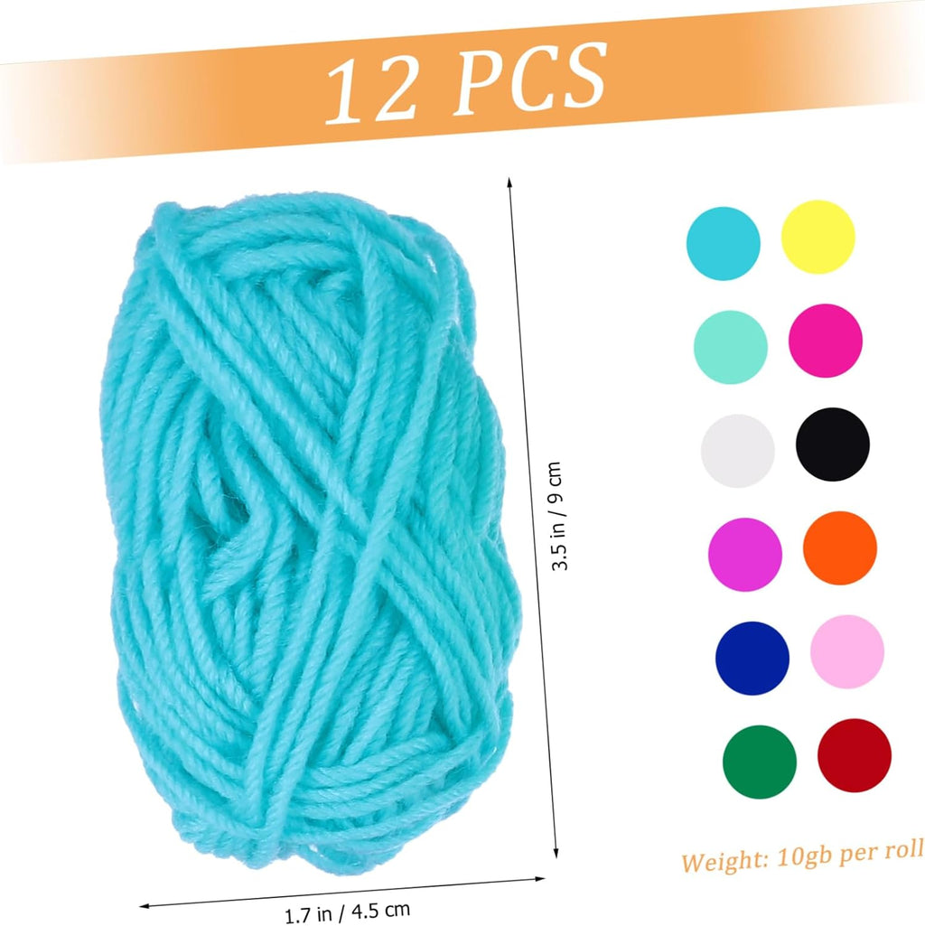 Xmas Acrylic Crochet Yarn Pack 12 Rolls 10g Knitting Yarn for