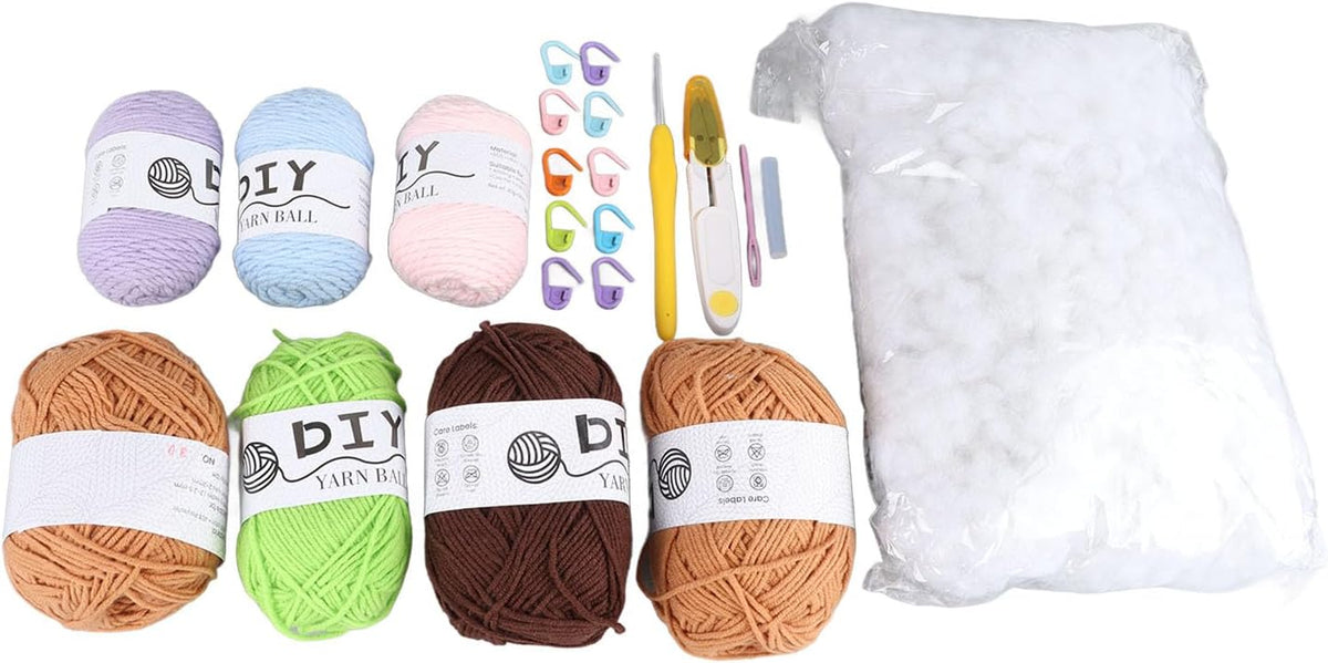 Fauitay Crochet Kit for Beginners, 4 Pack Succulent Plants Ombre Yarn