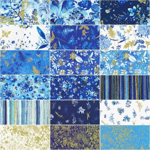 Lauren Wan Cobalt Bliss Roll Up 40 2.5-inch Strips Jelly Roll Robert