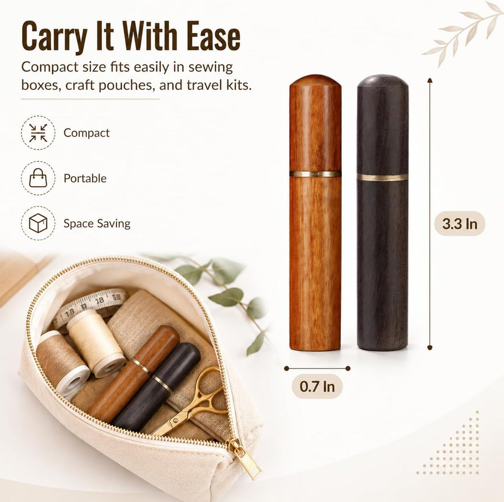 16 PCS Wooden Needle Case, Sewing Needle Holder Tube, Portable Needle