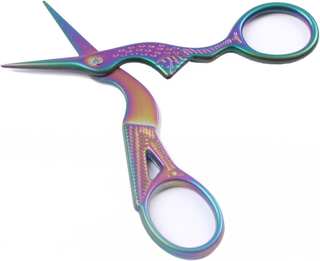BIHRTC Embroidery Craft Scissors Stainless Steel Sharp Tip Stork