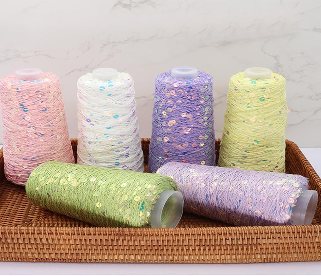 2 Balls Sequins Sparkle Cotton Yarn, Lurex Sequin Thread Accessories