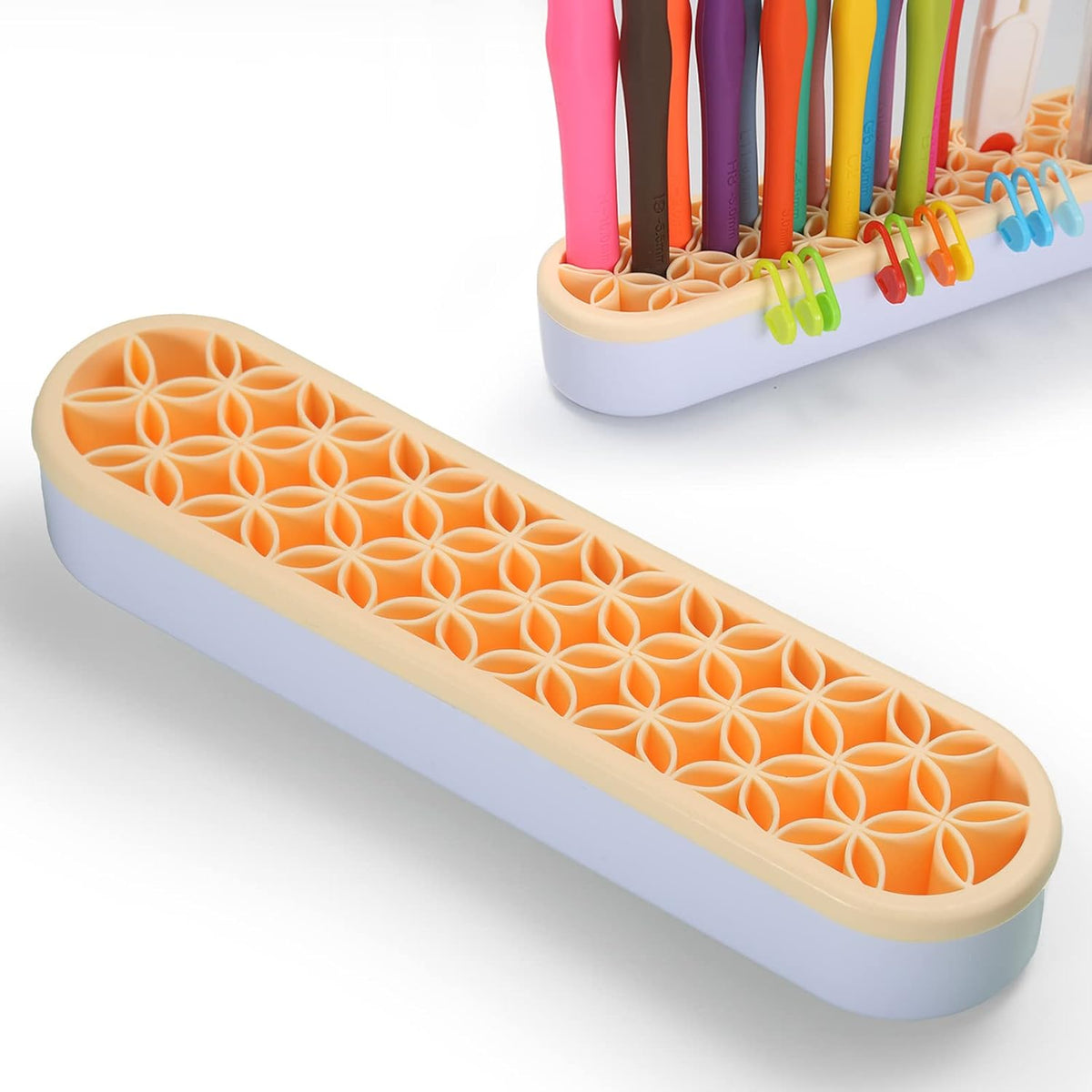 Desktop Crochet Hook Case, Silicone Crochet Hooks Organizer