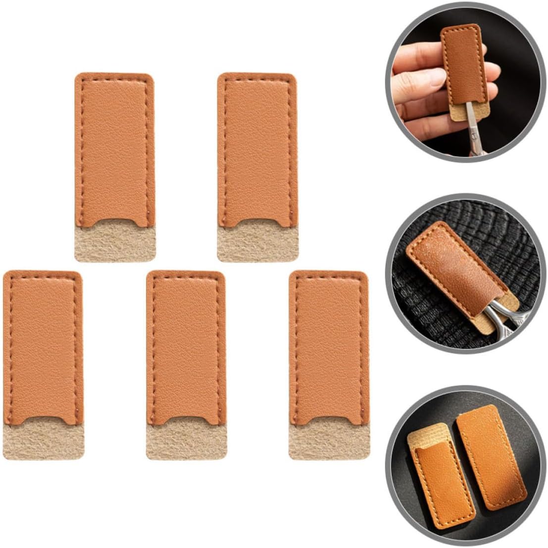 5Pcs Leather Scissor Sheaths, Protective Covers for Sewing Scissors