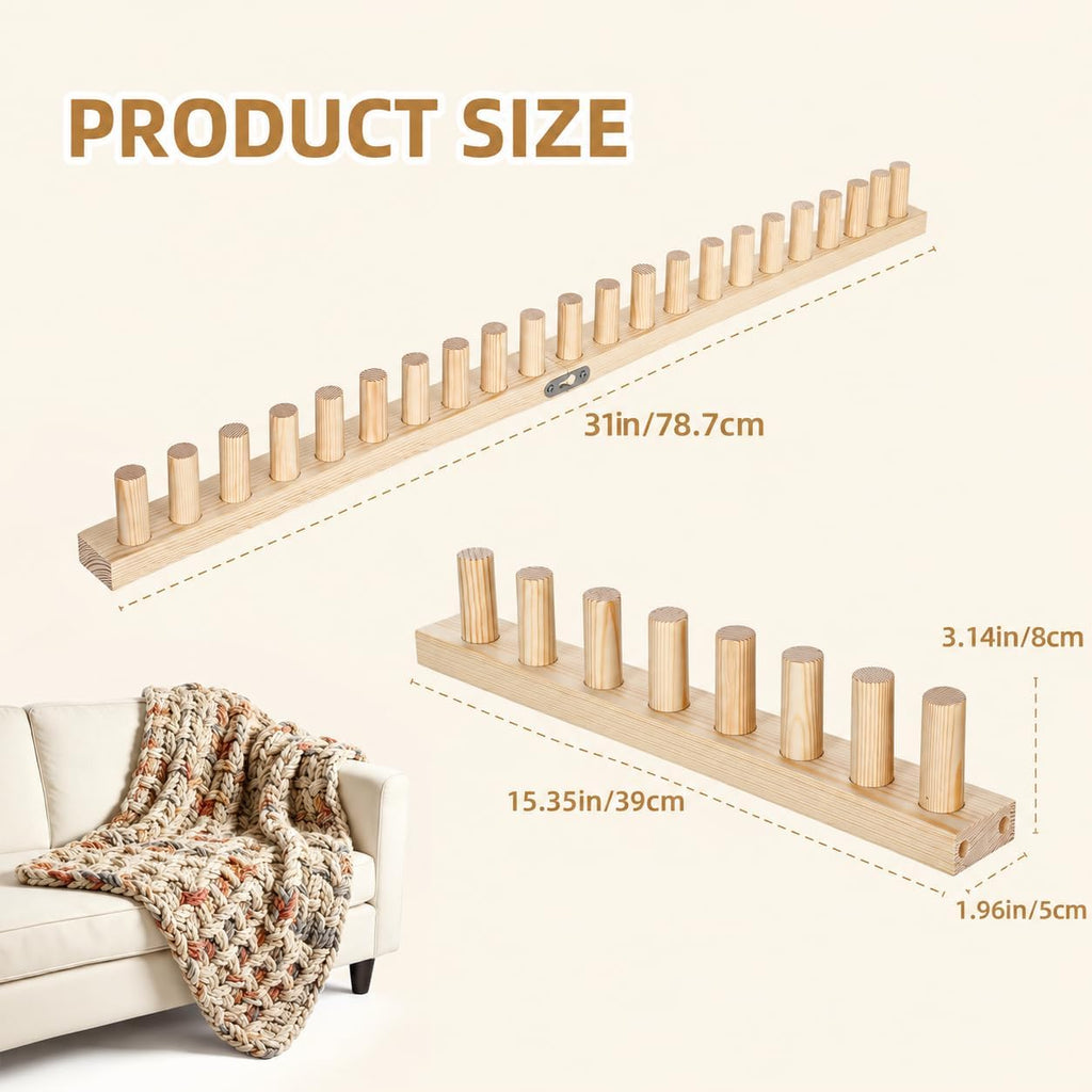 ARTACE 31" Chunky Blanket Loom, Wooden Loom for Chunky Throw Blanket