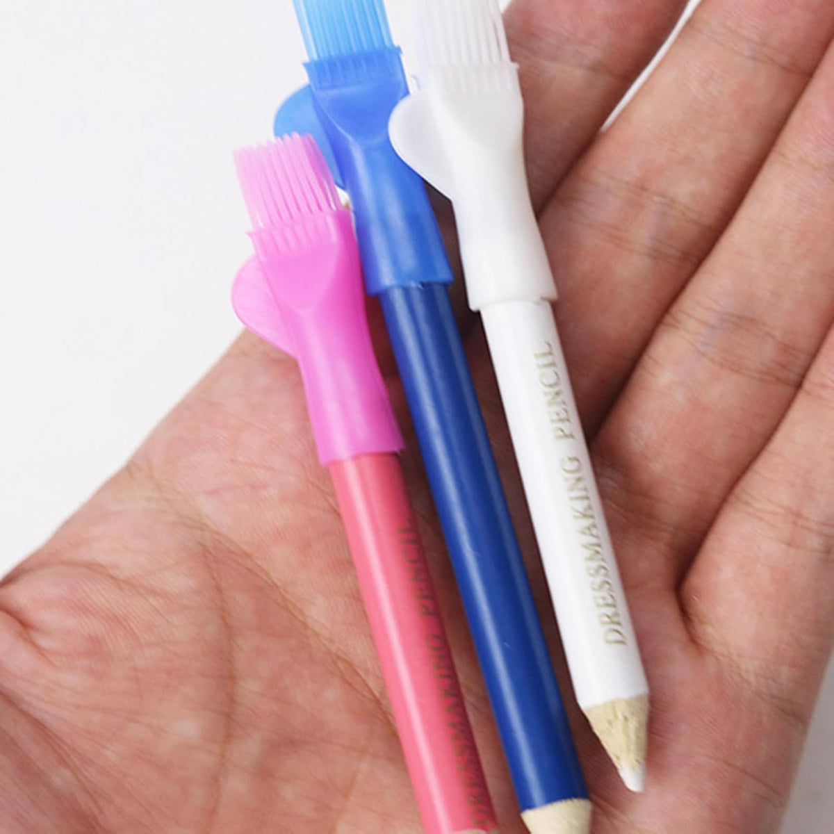 6 Pieces Sewing Fabric Pencils with Brush Tailor Pencils Sewing