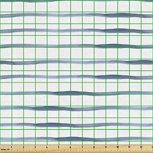 Ambesonne Harbour Stripe Fabric by The Yard, Abstract Brushstroke
