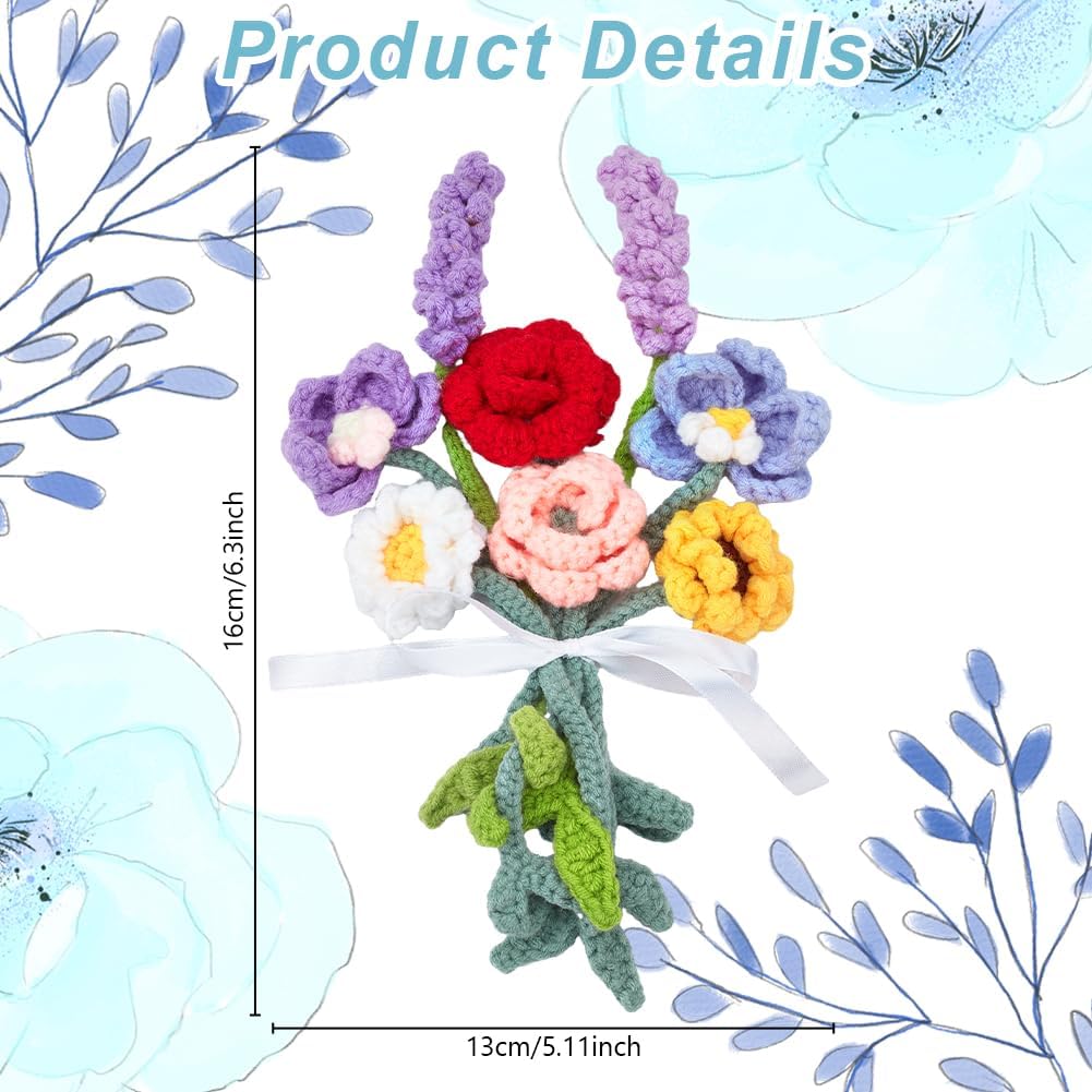 ORIGACH 8 Sets Crochet Flower Bookmarks Kit for Beginners Adults DIY