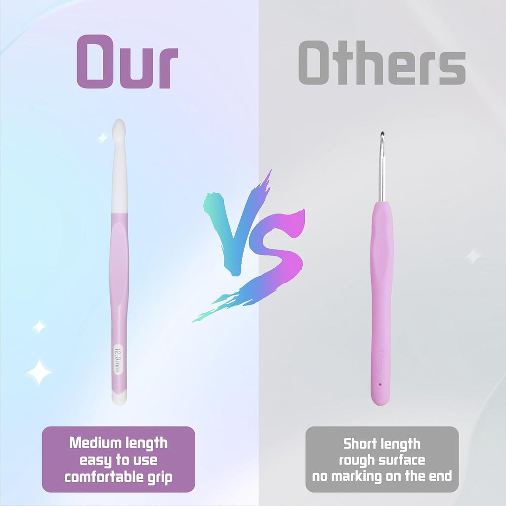 2 Pcs Large Size Crochet Hooks Set (12mm & 15mm), 7.87 Inch Big