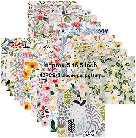 Charm Packs Fabric for Quilting 42Pcs 5'' Precut Fabric Quilt Squares