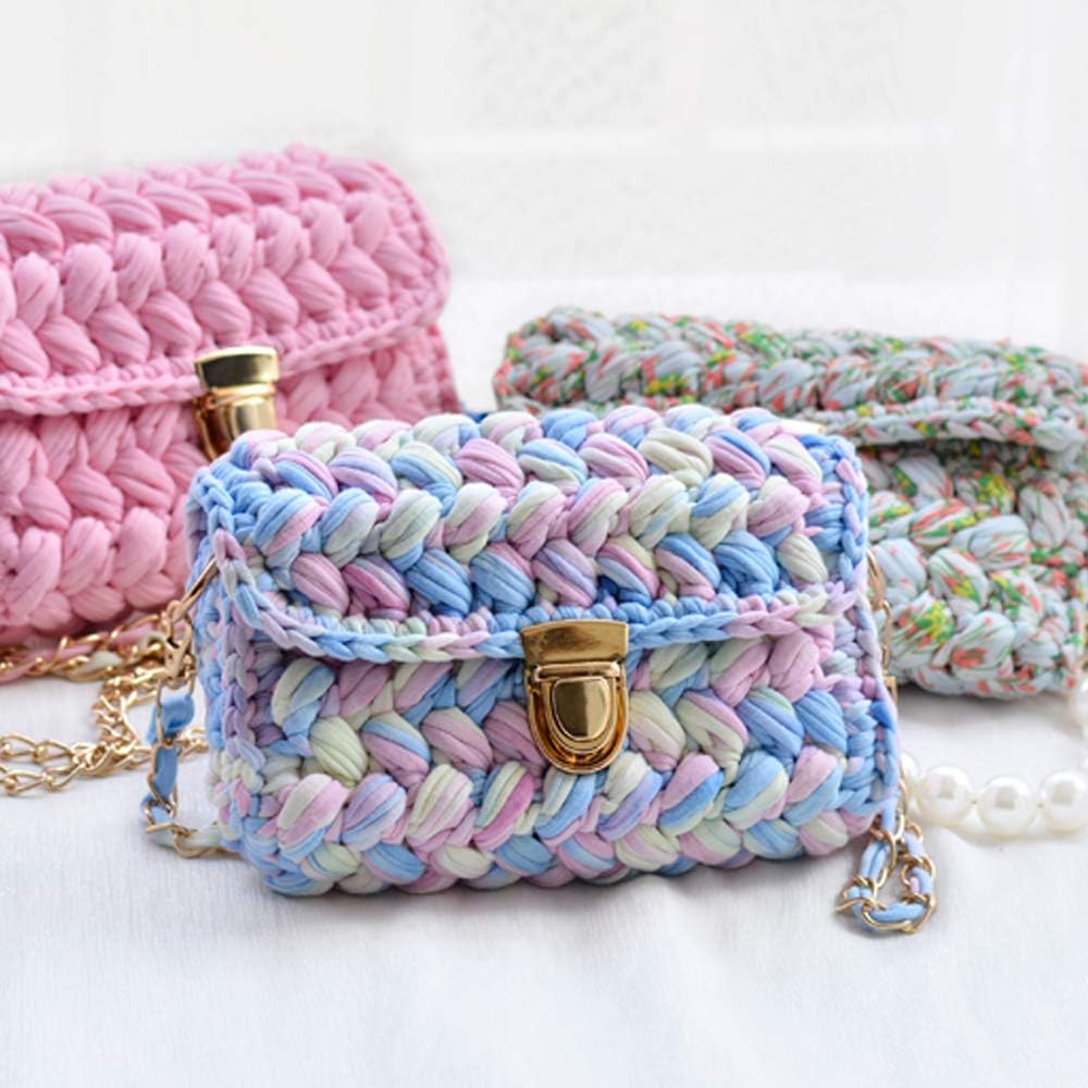 2 Pack 200g Cloth T-Shirt Yarn Fabric Crochet Yarn Knit Basket Crochet