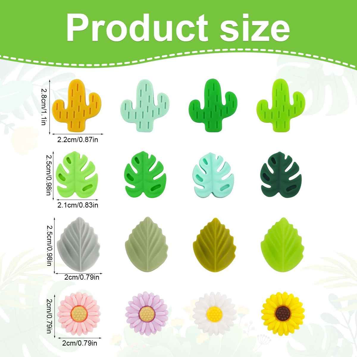 16pcs Knitting Needle Stoppers, Silicone Needle Point Protectors Daisy