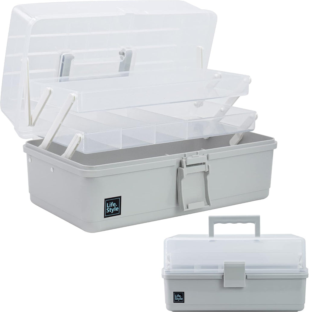 Creahaus 13 inch Art Craft Organizer Storage Box with 3 Layer