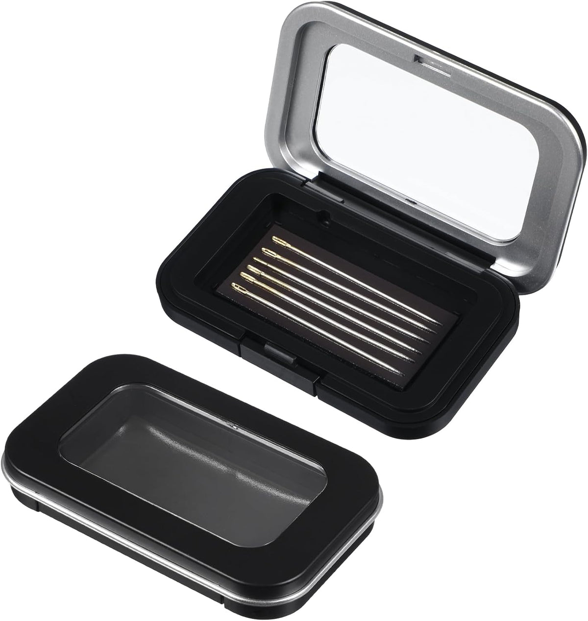 2Pcs Magnetic Needle Holder, Magnetic Needle Case with Clear Lid
