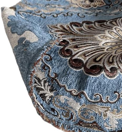 TinaKim Thick Chenille Damask Fabric, for Upholstery Chair Couch