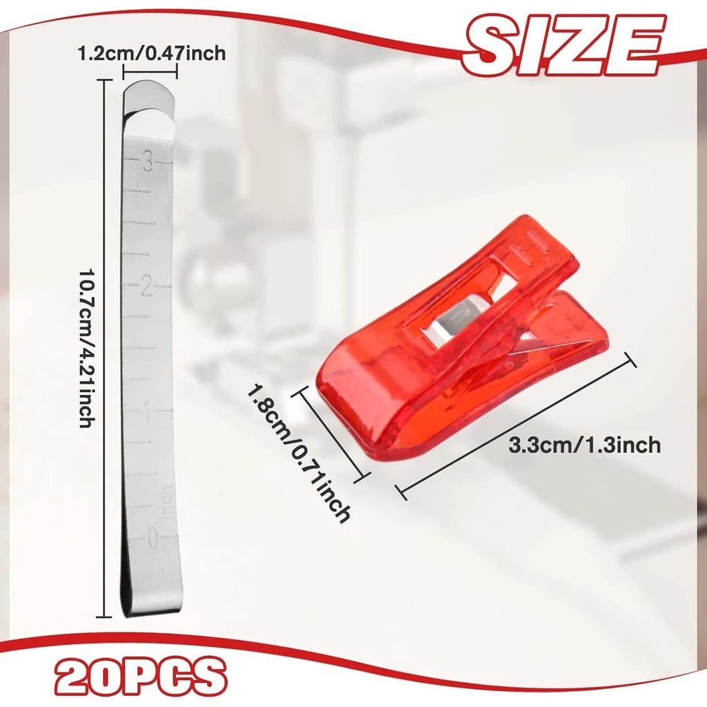 Sewing Clips Set of 20 Stainless Steel Hemming Clips 4 Inches