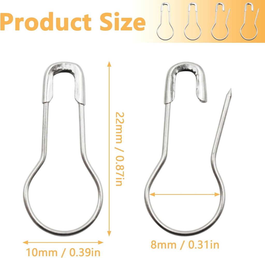 1000pcs Metal Safety Pins, Bulb Gourd Pins, 0.9” Clothing Tag Pin