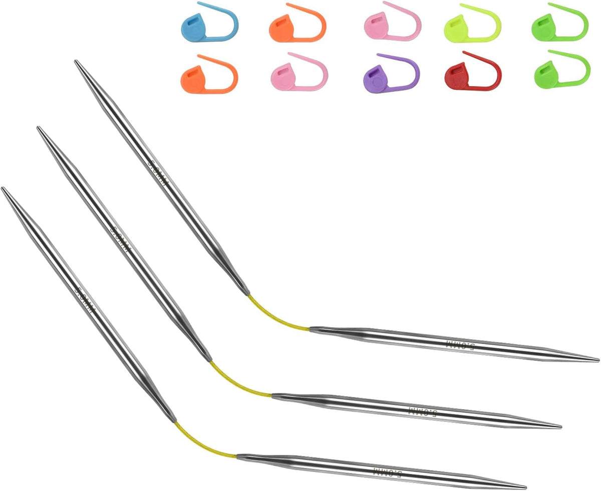 5.0mm Flexible Double Pointed Knitting Needles, 9 Inch (23cm), 3-Piece