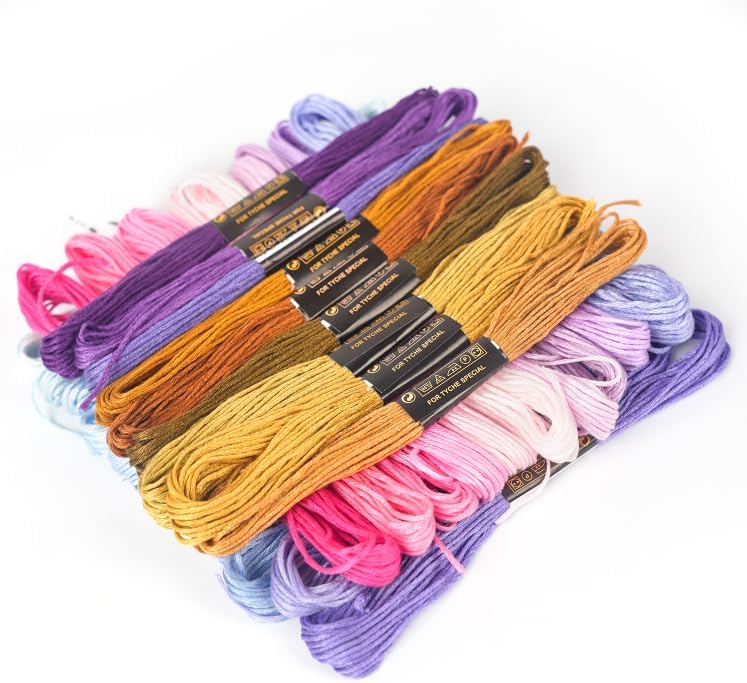 150 Color Skeins Rainbow Color Embroidery Floss,Cross Stitch Threads