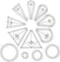 12PCS Dresden Quilt Templates Acrylic Quilting Template Ruler