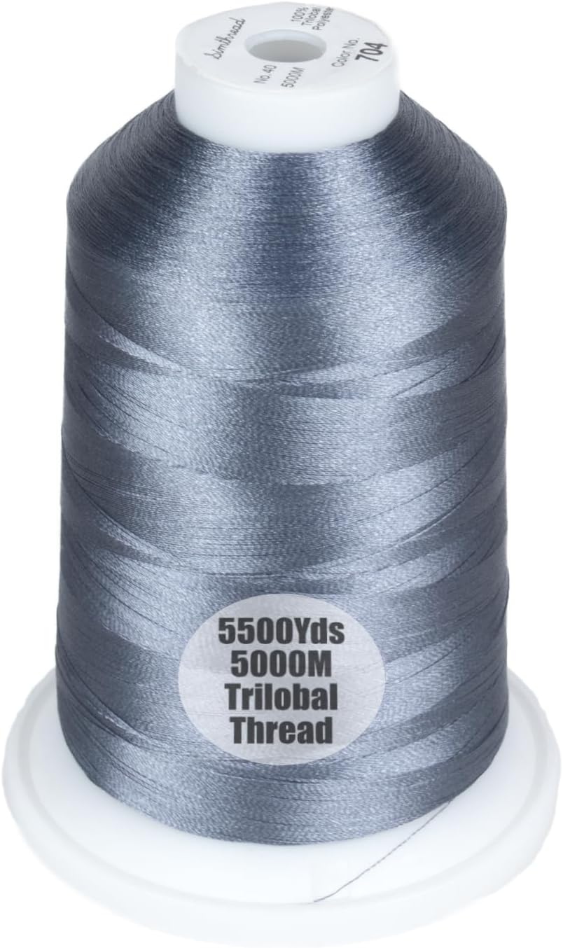 Simthread 5500Yds/5000M 40WT Polyester Embroidery Thread Pewter 704
