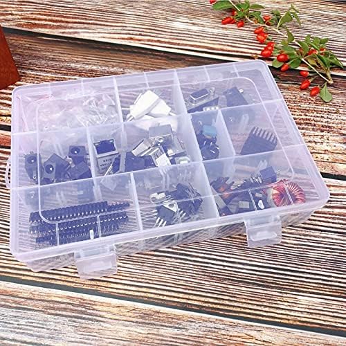 5 Pcs 36 Grids Clear Plastic Organizer Box with Label Stickers