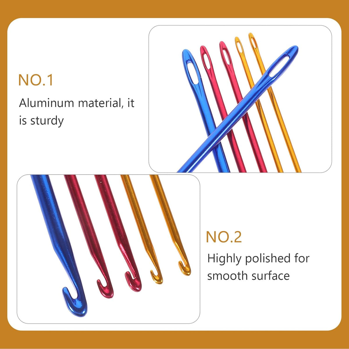 Aluminum Crochet Hooks with Holes, 6Pcs Knooking Hooks Set