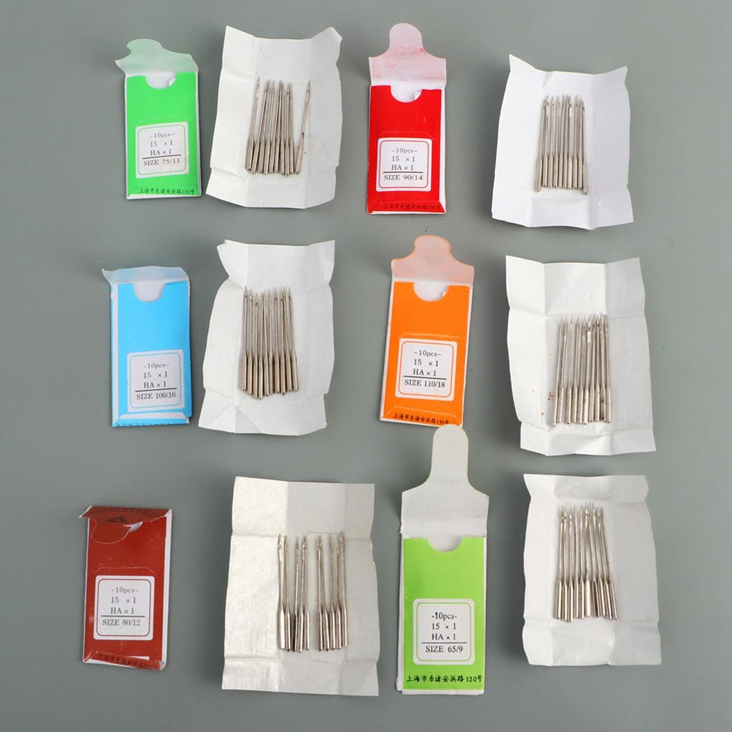 60 Pcs Sewing Machine Needles 18 Alloy Assorted Sizes 9 11 12 14 16