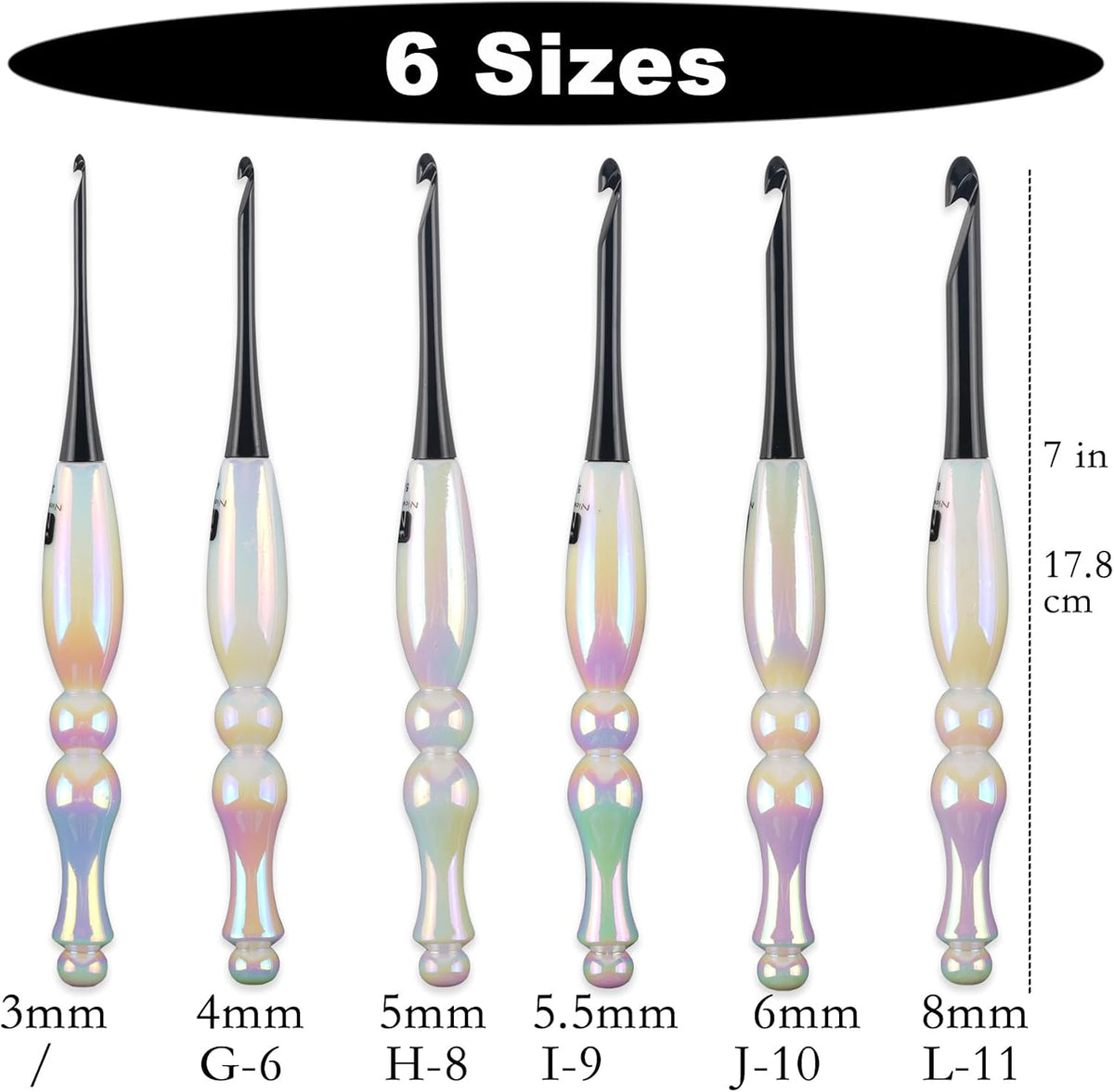 Svartur 5.5mm Crochet Hook, Ergonomic Crochet Needle with Resin Handle