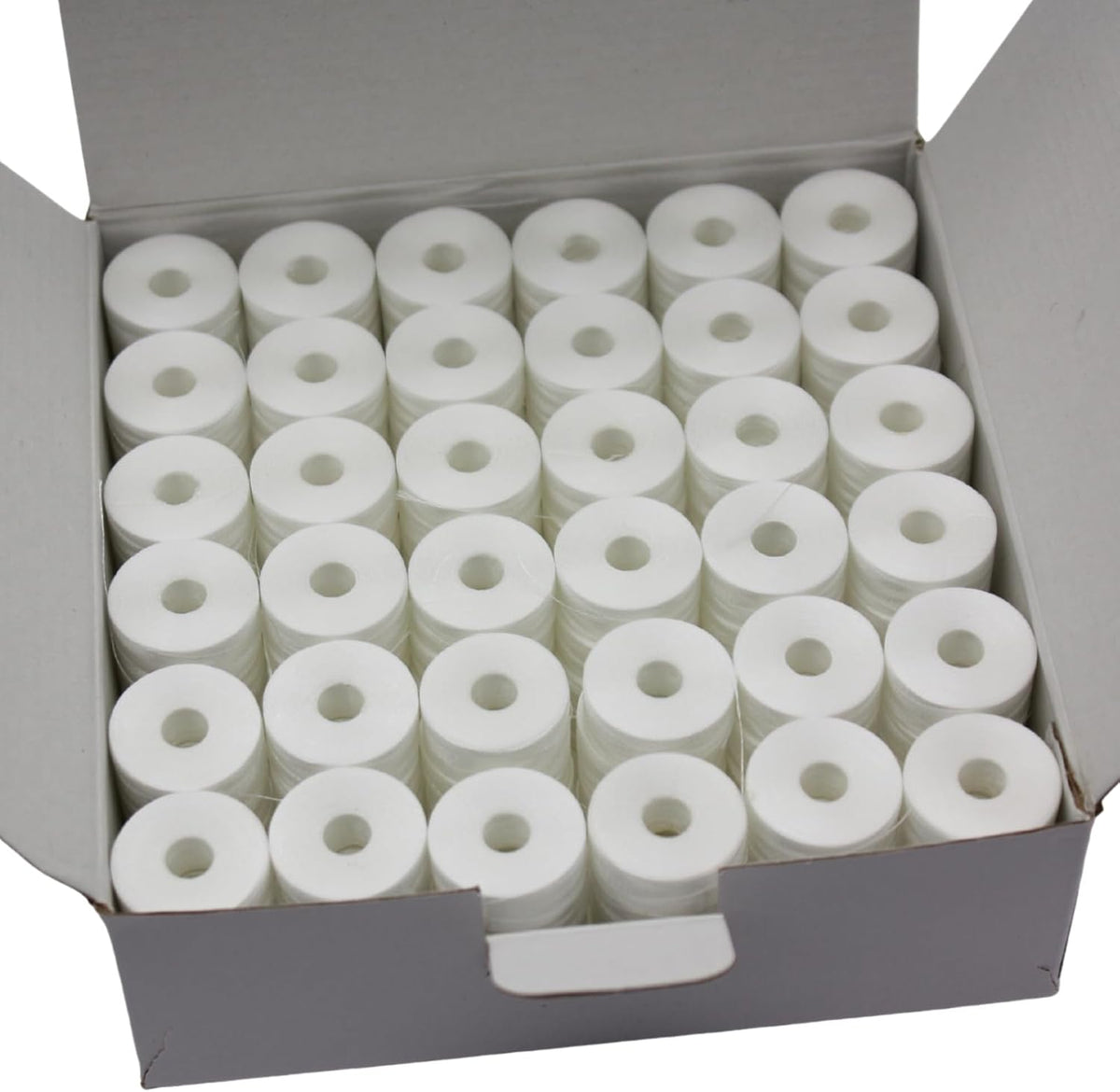 Cutex L-Size Sideless & Coreless White Prewound Embroidery Bobbins