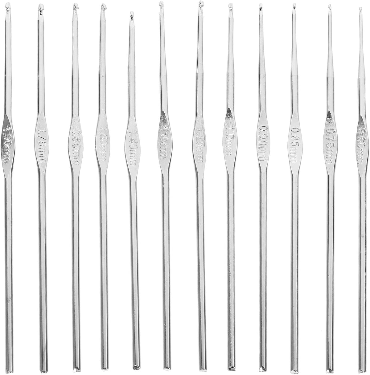 Stainless Steel Crochet Hook Kit 3 Sets, 12pcs Lace Needles