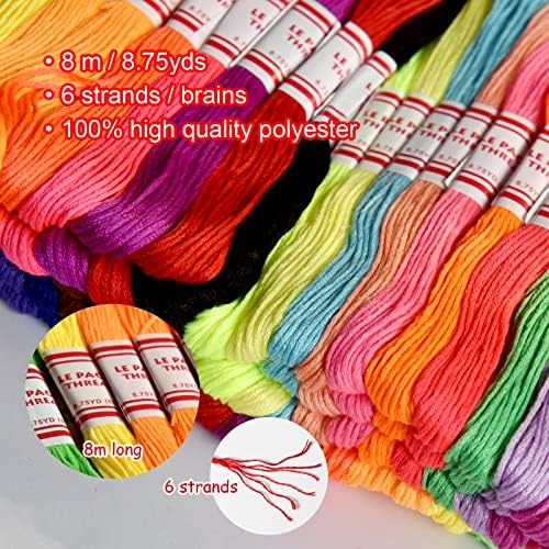 Embroidery Floss Rainbow Color 109 Skeins Per Pack Cross Stitch
