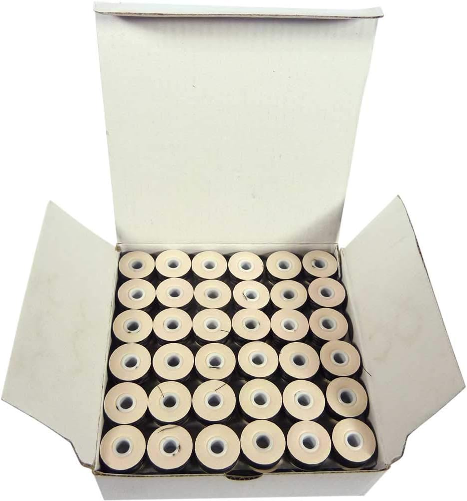 Superpunch Prewound Bobbins Style L, Black 60wt, 144 Count Box