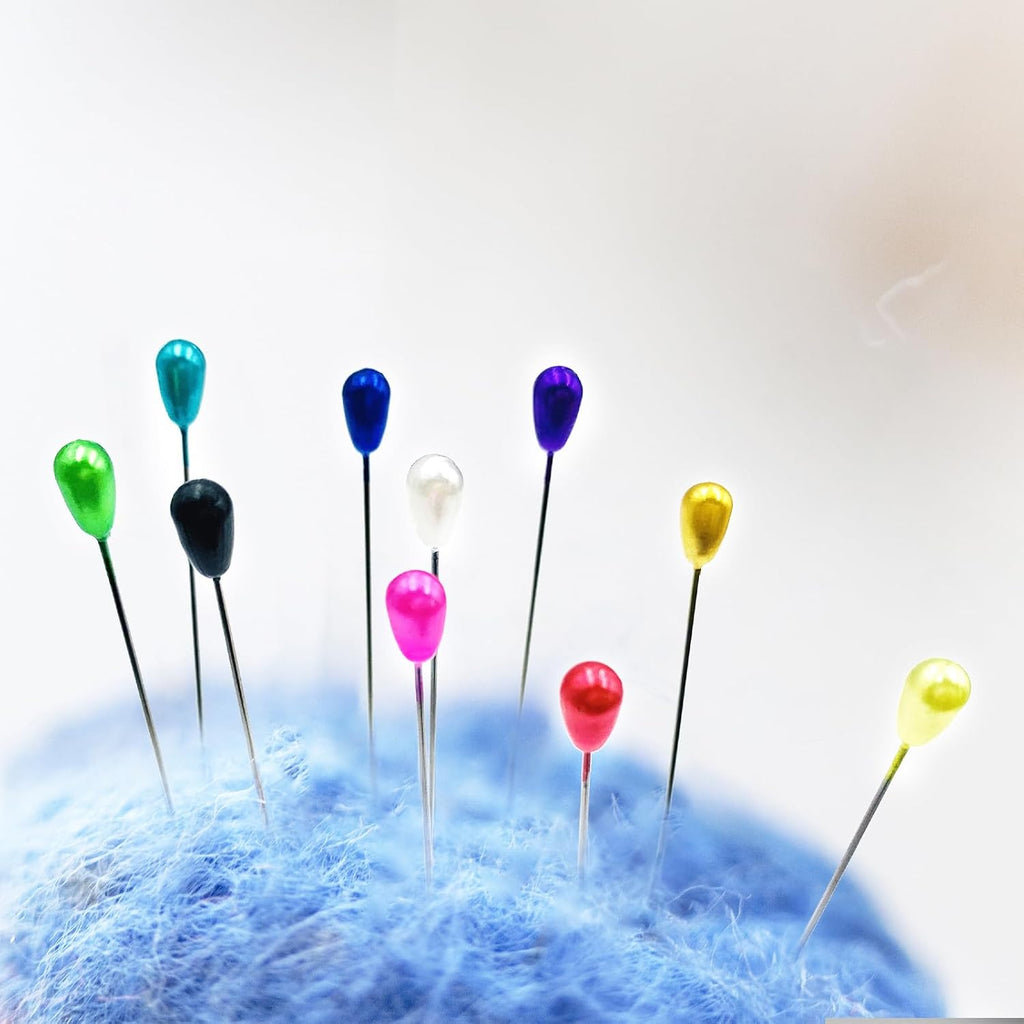 200PCS Colorful Straight Sewing Pins with Pearl Heads – 2.2" Stainless