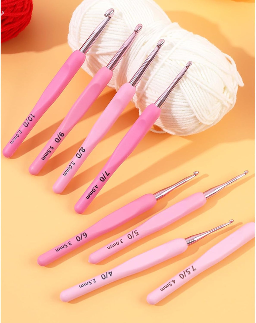 8Pcs Ergonomic Crochet Hook with Storage Case and Knitting Accessories