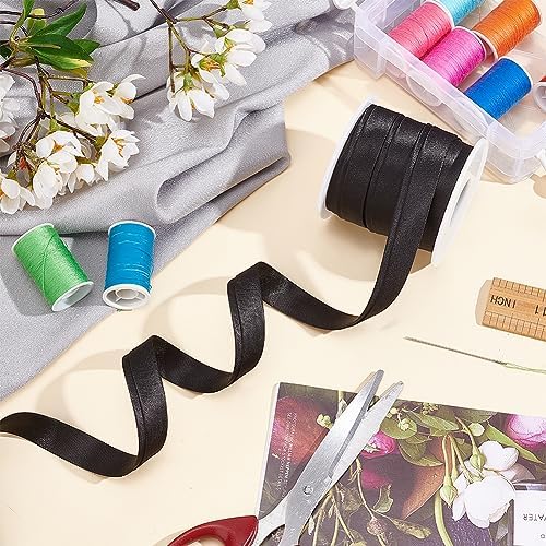 BENECREAT 13.5 Yard Satin Bias Tape 0.6inch Wide Double Fold Satin