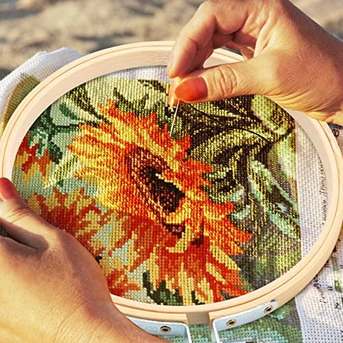 Weysat 36 Pcs 5 Inch Embroidery Hoops Bamboo Cross Stitch Round Rings