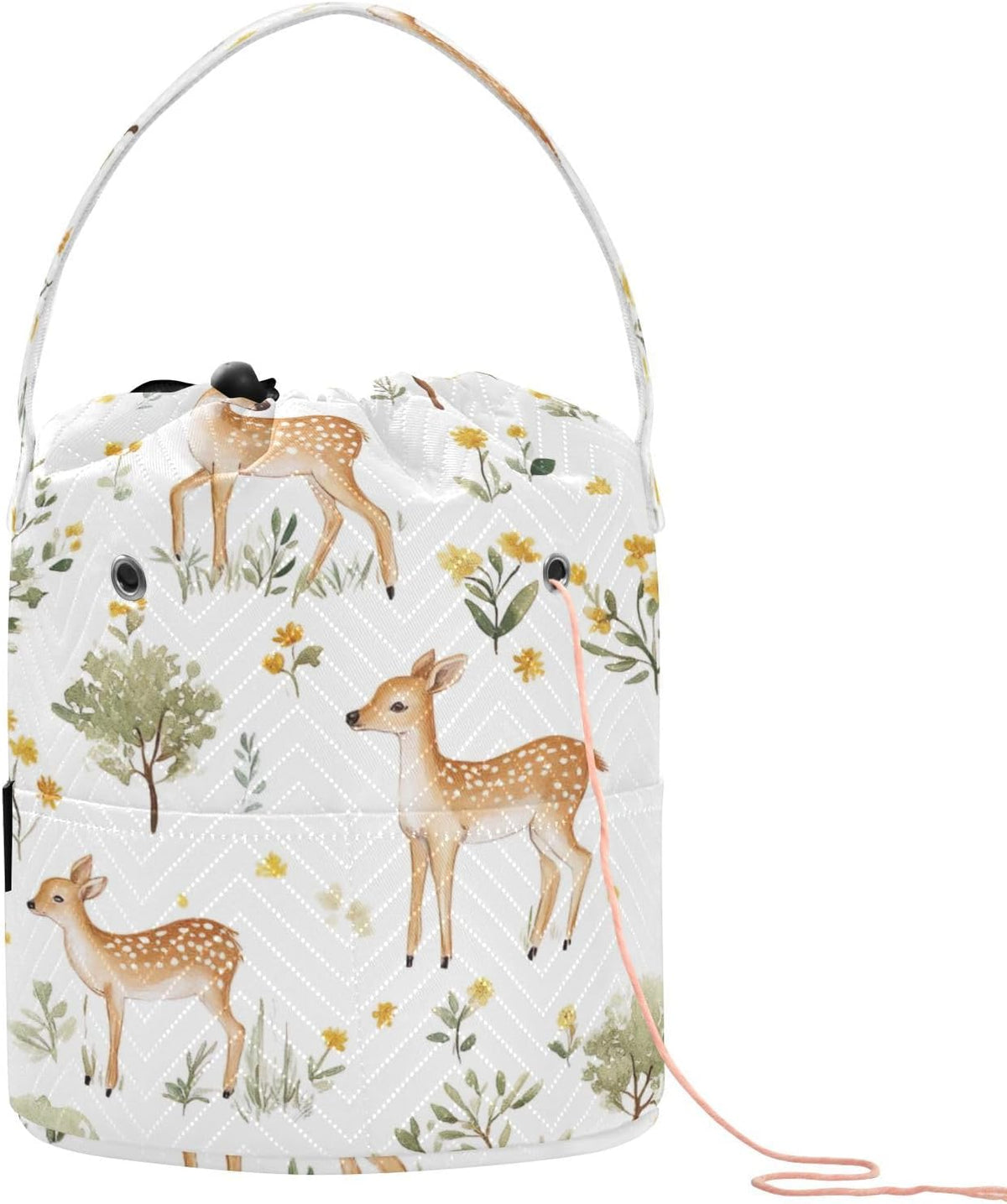 YETTASBIN Deer Yarn Storage Bag, Large Crochet Knitting Bag Organizer