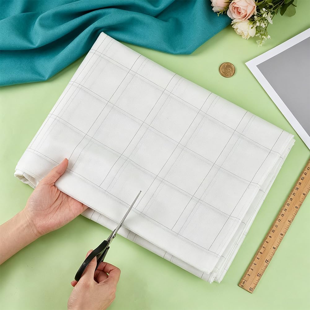 NBEADS 287.4x47.2 Inch Fusible Interfacing with Grid, 2.5x2.5 Inch