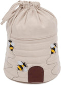 Hobby Gift Drawstring Project Bag for Knitting & Crochet, Cotton Yarn