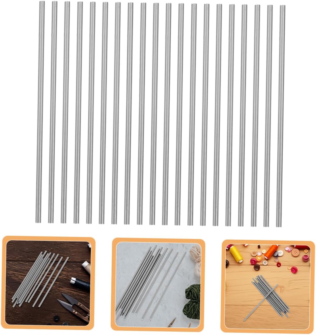 Crochet Board Rod Set for Wooden Blocking Boards, 20pcs Stainless