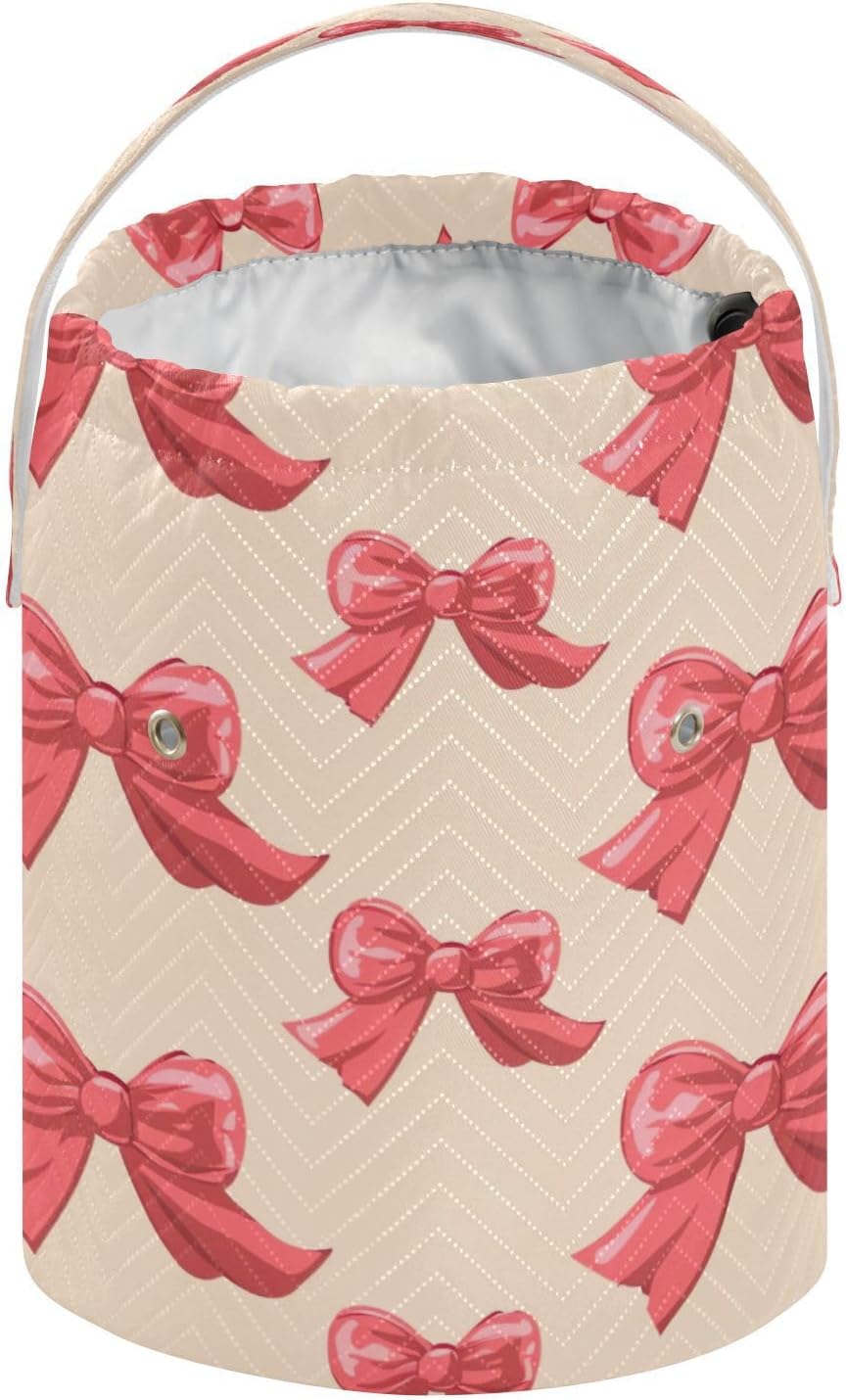 YETTASBIN Red Bow Yarn Storage Bag, Large Crochet Knitting Bag