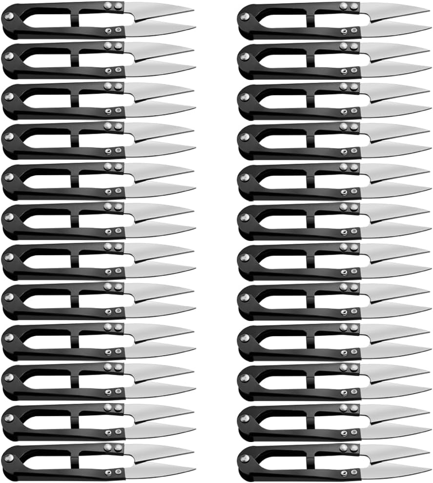 WMYCONGCONG 24 PCS Black U Sewing Scissors Clippers Yarn Thread Cutter