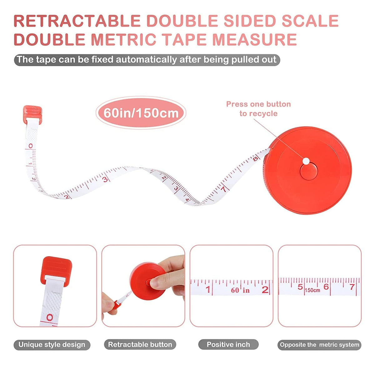 12 | 24 | 36 | 120 Pack Tape Measure,12 Colors Soft Retractable