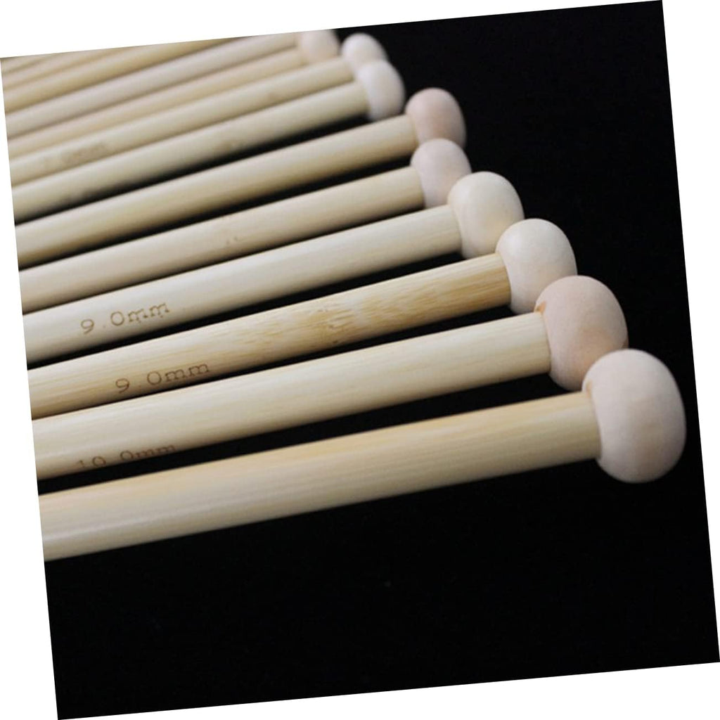 36 Piece Single Pointed Knitting Needles for Beginners, Khaki Plastic