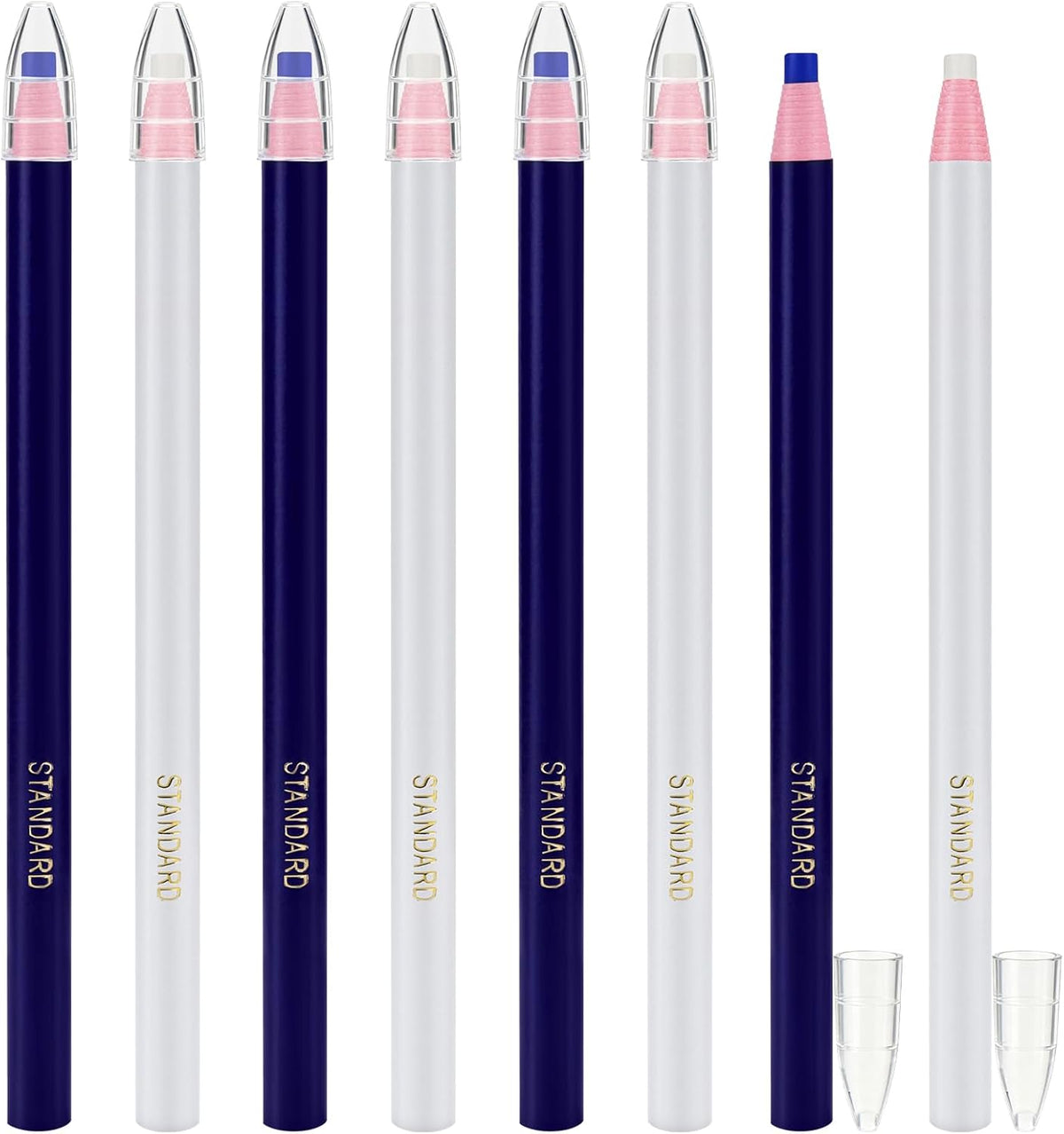 8Pcs Sewing Pencils for Fabric Washable Blue & White Fabric Marking