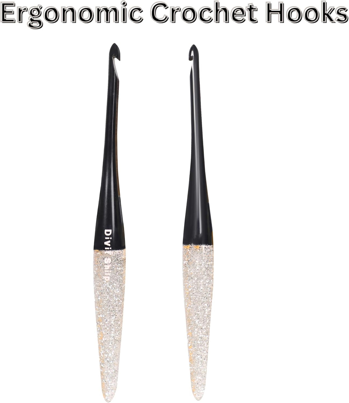 Divit Shilp Streamline Ergonomic Handle Crochet Hooks for Arthritic