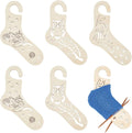 BENECREAT 6Pcs 3 Styles Wooden Sock Ruler Knitting Tool Set, 13.39inch