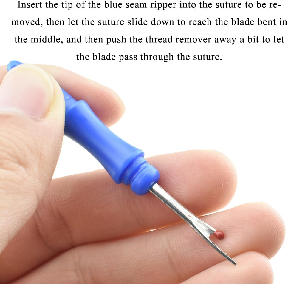 HAHIYO 3.6Inches 4PCs Blue Plastic Seam Ripper Thread Stitch Remover