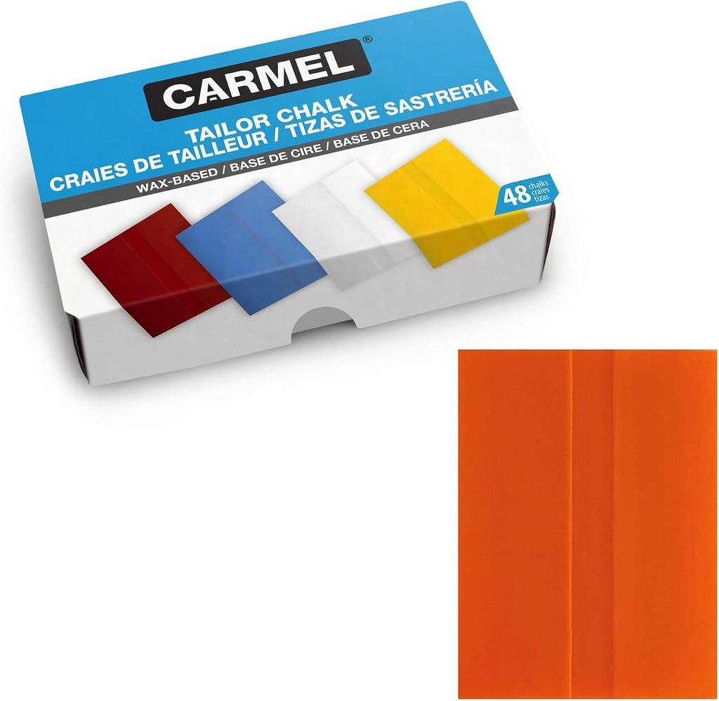 Carmel Tailors Chalk, Box of 48 (Orange), Super-Glide Tailor Crayon